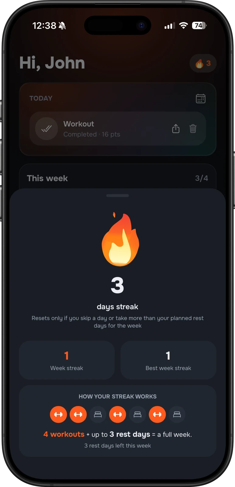 Strakk app: Home